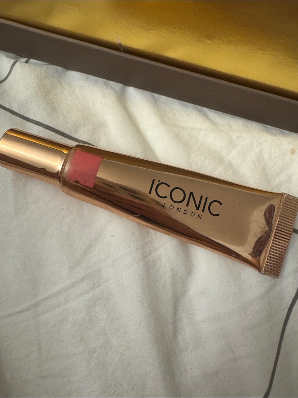 ICONIC London Rose Gold Cosmetic Tube with Pink Window